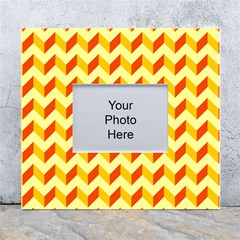 Modern Retro Chevron Patchwork Pattern White Wall Photo Frame 5  x 7 