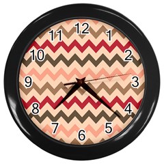 Chevron Pattern Gifts Wall Clock (black) by GardenOfOphir