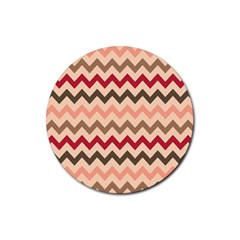 Chevron Pattern Gifts Rubber Coaster (round) by GardenOfOphir