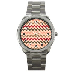 Chevron Pattern Gifts Sport Metal Watch by GardenOfOphir