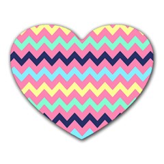 Chevron Pattern Gifts Heart Mousepad by GardenOfOphir