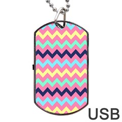 Chevron Pattern Gifts Dog Tag Usb Flash (two Sides) by GardenOfOphir