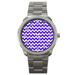 Chevron Pattern Gifts Sport Metal Watch by GardenOfOphir