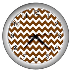 Chevron Pattern Gifts Wall Clock (Silver)