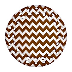 Chevron Pattern Gifts Round Filigree Ornament (Two Sides)