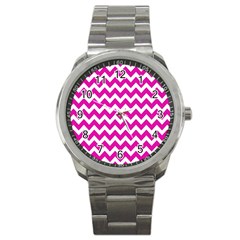 Chevron Pattern Gifts Sport Metal Watch by GardenOfOphir