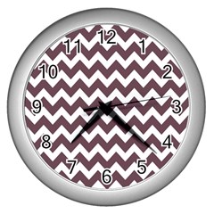 Chevron Pattern Gifts Wall Clock (silver)