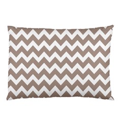 Beige Chevron Pattern Gifts Pillow Case (two Sides) by GardenOfOphir