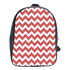 Coral Chevron Pattern Gifts School Bag (large) by GardenOfOphir