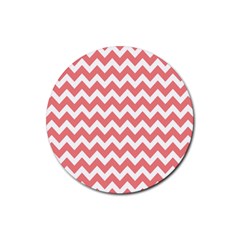 Chevron Pattern Gifts Rubber Coaster (round) by GardenOfOphir