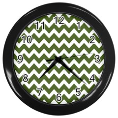 Chevron Pattern Gifts Wall Clock (black) by GardenOfOphir