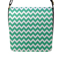 Chevron Pattern Giftt Flap Closure Messenger Bag (l) by GardenOfOphir