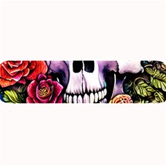 Sugar Skull With Flowers - Day Of The Dead Large Bar Mat by GardenOfOphir