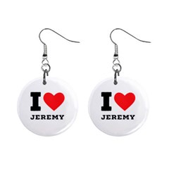 I Love Jeremy  Mini Button Earrings by ilovewhateva