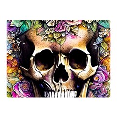 Skeleton Skull Cottagecore Two Sides Premium Plush Fleece Blanket (mini) by GardenOfOphir