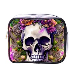 Cute Skulls And Bones Mini Toiletries Bag (one Side) by GardenOfOphir