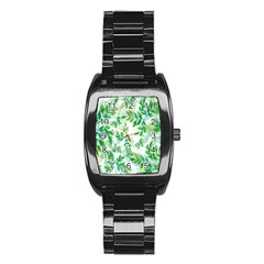 Leaves-37 Stainless Steel Barrel Watch