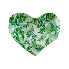 Leaves-37 Standard 16  Premium Flano Heart Shape Cushions by nateshop