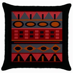Red-011 Throw Pillow Case (black) by nateshop