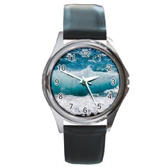 Waves Round Metal Watch by nateshop