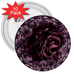 Rose Mandala 3  Buttons (10 Pack)  by MRNStudios