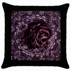 Rose Mandala Throw Pillow Case (Black)