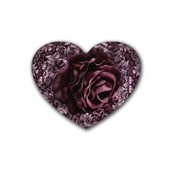 Rose Mandala Rubber Heart Coaster (4 pack)