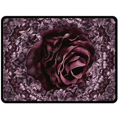 Rose Mandala Two Sides Fleece Blanket (Large)