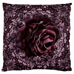 Rose Mandala Standard Premium Plush Fleece Cushion Case (One Side)