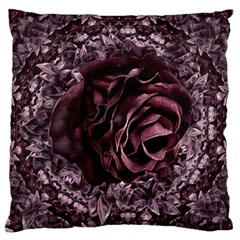 Rose Mandala Large Premium Plush Fleece Cushion Case (One Side)