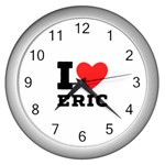 I love eric Wall Clock (Silver) Front