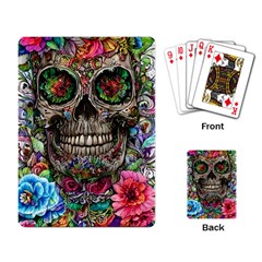 Retro Floral Skull Playing Cards Single Design (rectangle) by GardenOfOphir