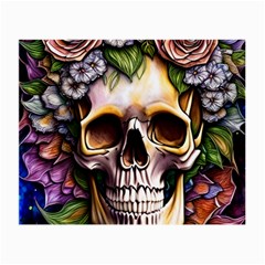 Death Skull Floral Small Glasses Cloth by GardenOfOphir
