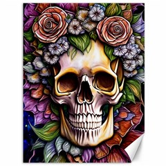 Death Skull Floral Canvas 36  x 48 