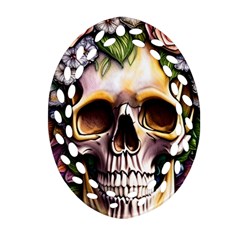 Death Skull Floral Ornament (oval Filigree) by GardenOfOphir