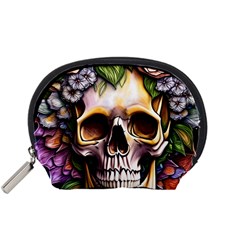 Death Skull Floral Accessory Pouch (Small)