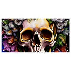 Death Skull Floral Banner and Sign 4  x 2 