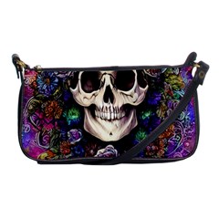 Dead Cute Skull Floral Shoulder Clutch Bag by GardenOfOphir