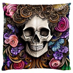 Skull Bones Standard Premium Plush Fleece Cushion Case (one Side)