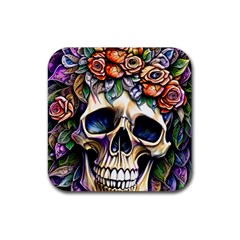 Skull Dead Rubber Coaster (square) by GardenOfOphir
