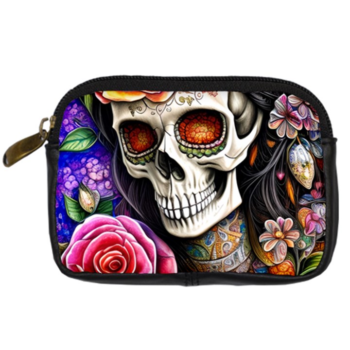 Sugar Skull Digital Camera Leather Case