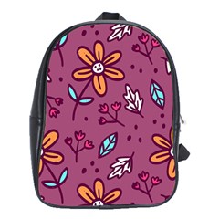 Flowers Petals Leaves Foliage School Bag (xl)