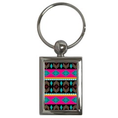 Abstract Art Pattern Design Vintage Key Chain (rectangle) by Ravend