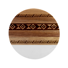 Print Pattern Design Vintage Marble Wood Coaster (round) by Ravend