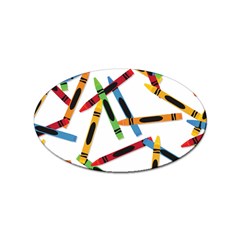 Crayons Color Pencils Stationary Sticker Oval (100 Pack) by Ravend