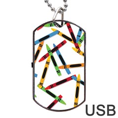 Crayons Color Pencils Stationary Dog Tag Usb Flash (one Side)