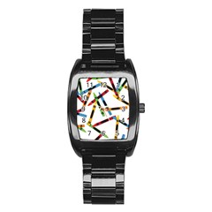 Crayons Color Pencils Stationary Stainless Steel Barrel Watch