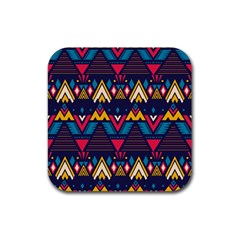 Pattern Colorful Aztec Rubber Coaster (square)