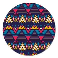 Pattern Colorful Aztec Magnet 5  (round)