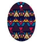 Pattern Colorful Aztec Oval Ornament (Two Sides) Back